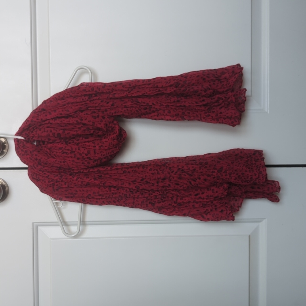 Raspberry Colored Animal Print Scarf